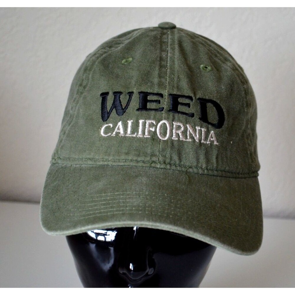 Weed California Embroidered Cap Hat Green Cotton Otto Brand Adjustable OSFM